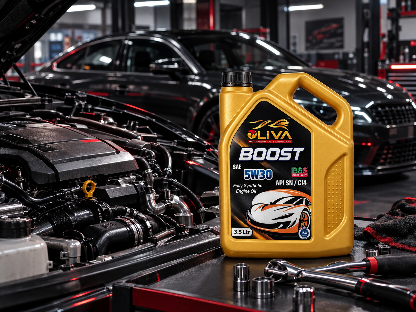 OLIVA lubricants in a premium workshop setting